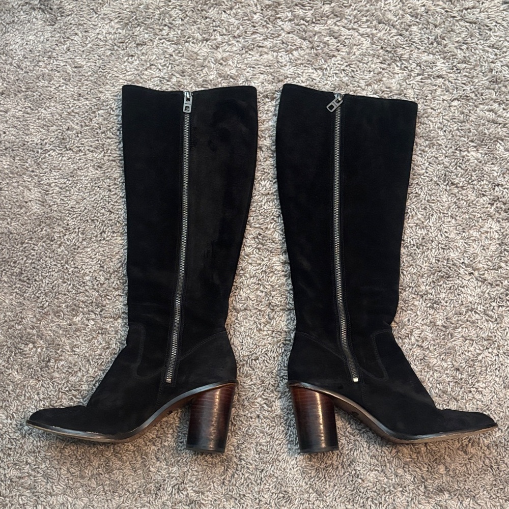 Coach Black Suede Heeled Boots - Picture 2 of 10
